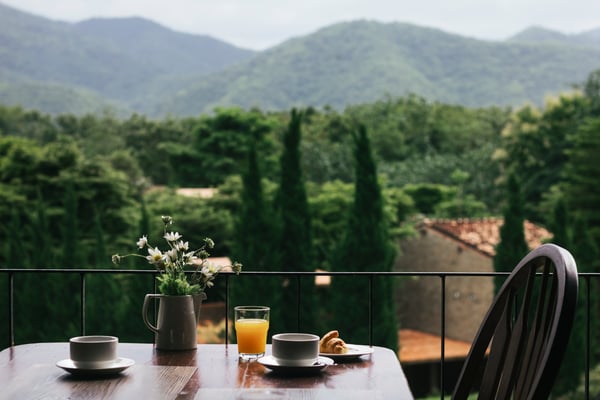 Desayuno con vista natural