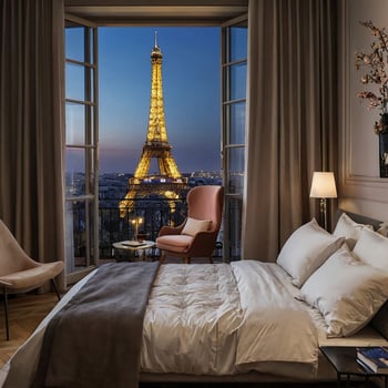 Habitación con vista a Torre Eiffel
