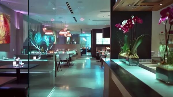 Vista interior de restaurant