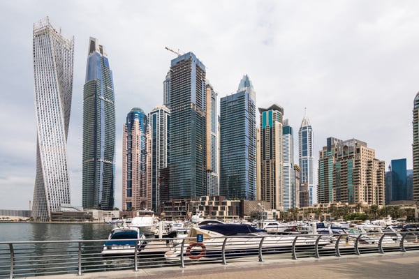 Vista de edificios modernos en Dubai